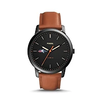 Fossil Black MSU Denver Roadrunners The Minimalist Slim Light Brown Leather Watch