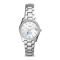 Women's Fossil Silver Central Ohio Technical College Scarlette Mini Three-Hand Date Watch