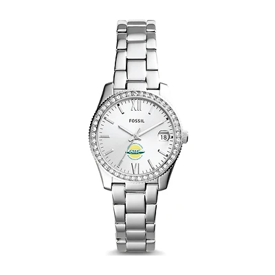Women's Fossil Silver Golden West College Scarlette Mini Three-Hand Date Watch