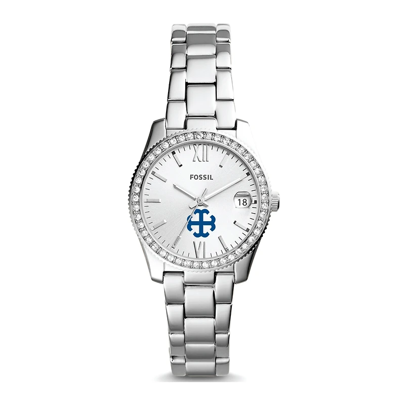 Women's Fossil Silver Saint Mary's Belles Scarlette Mini Three-Hand Date Watch