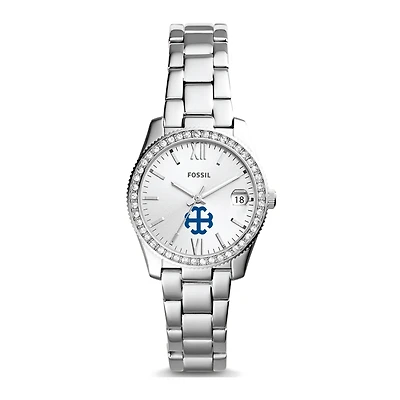 Women's Fossil Silver Saint Mary's Belles Scarlette Mini Three-Hand Date Watch