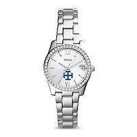 Women's Fossil Silver Saint Mary's Belles Scarlette Mini Three-Hand Date Watch