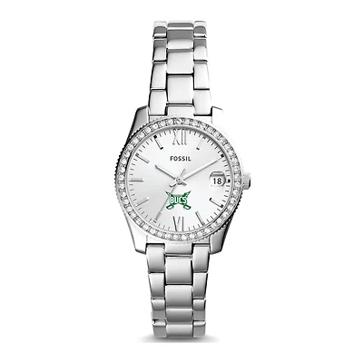 Women's Fossil Silver Shelton State Buccaneers Scarlette Mini Three-Hand Date Watch