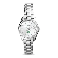 Women's Fossil Silver Shelton State Buccaneers Scarlette Mini Three-Hand Date Watch