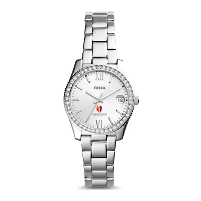 Women's Fossil Silver Gardner-Webb Bulldogs Scarlette Mini Three-Hand Date Watch