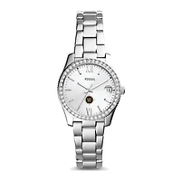 Women's Fossil Silver Willamette Bearcats Scarlette Mini Three-Hand Date Watch