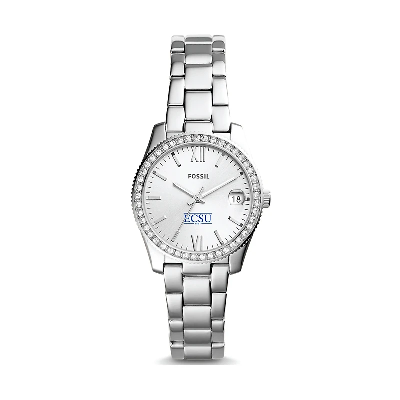 Women's Fossil Silver ECSU Vikings Scarlette Mini Three-Hand Date Watch