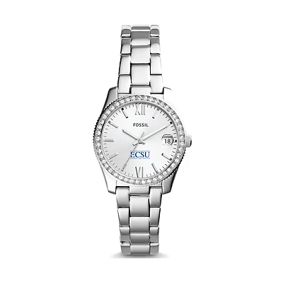 Women's Fossil Silver ECSU Vikings Scarlette Mini Three-Hand Date Watch