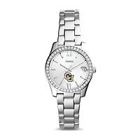 Women's Fossil Silver CU Denver Lynx Scarlette Mini Three-Hand Date Watch