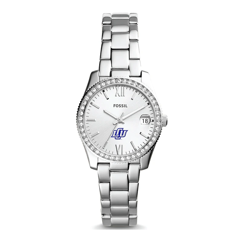 Women's Fossil Silver Lubbock Christian Chaparral Scarlette Mini Three-Hand Date Watch