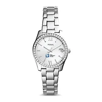 Women's Fossil Silver Tulsa Community College Scarlette Mini Three-Hand Date Watch