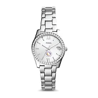 Women's Fossil Silver CCD CityHawks Scarlette Mini Three-Hand Date Watch