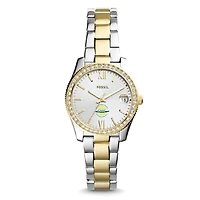 Women's Fossil Silver Golden West College Scarlette Mini Two-Tone Stainless Steel Watch