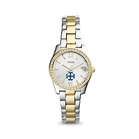 Women's Fossil Silver Saint Mary's Belles Scarlette Mini Two-Tone Stainless Steel Watch