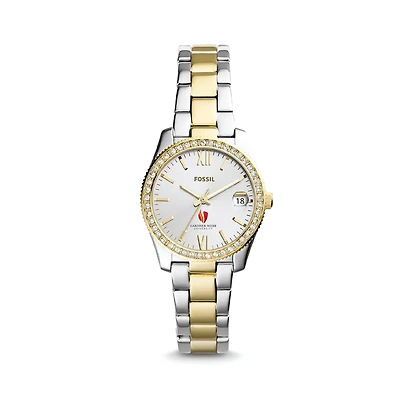 Women's Fossil Silver Gardner-Webb Bulldogs Scarlette Mini Two-Tone Stainless Steel Watch