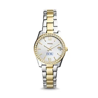 Women's Fossil Silver ECSU Vikings Scarlette Mini Two-Tone Stainless Steel Watch