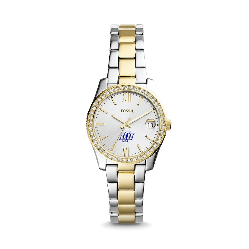 Women's Fossil Silver Lubbock Christian Chaparral Scarlette Mini Two-Tone Stainless Steel Watch