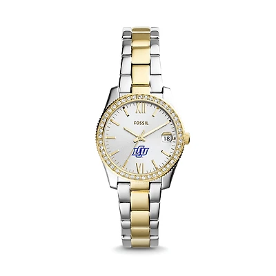 Women's Fossil Silver Lubbock Christian Chaparral Scarlette Mini Two-Tone Stainless Steel Watch