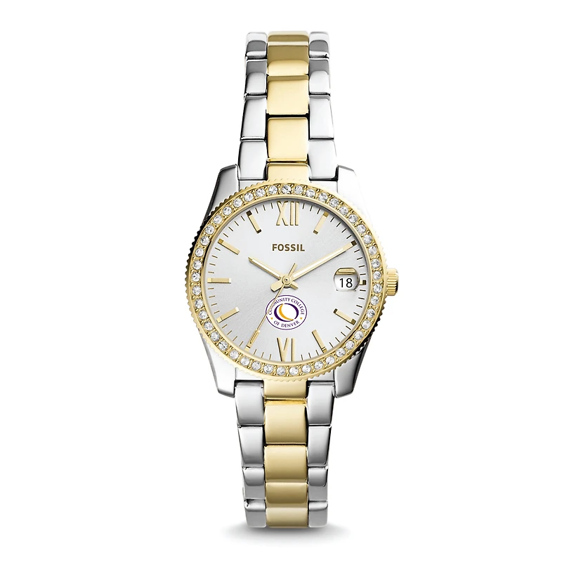 Women's Fossil Silver CCD CityHawks Scarlette Mini Two-Tone Stainless Steel Watch