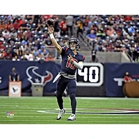 Davis Mills Houston Texans Unsigned Throws a Pass Photograph