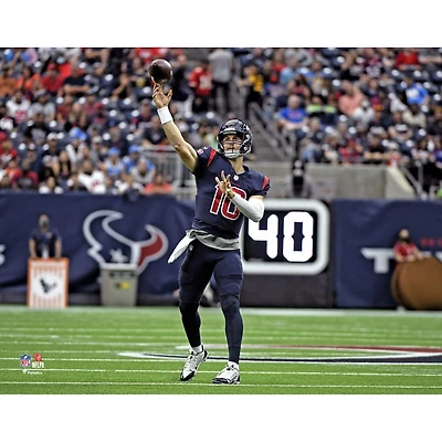 Davis Mills Houston Texans Unsigned Throws a Pass Photograph