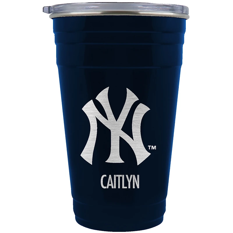New York Yankees Team Logo 22oz. Personalized Tailgater Travel Tumbler
