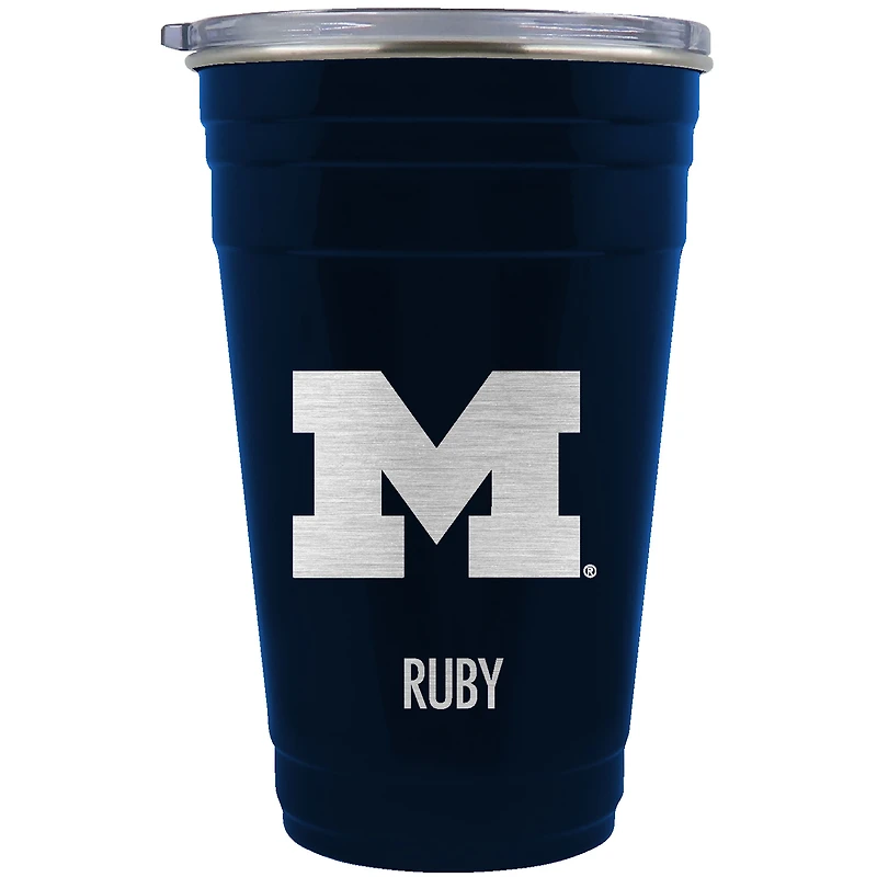Michigan Wolverines Team Logo 22oz. Personalized Tailgater Travel Tumbler