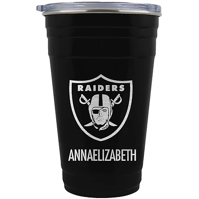Las Vegas Raiders Team Logo 22oz. Personalized Tailgater Travel Tumbler