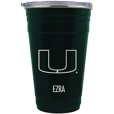 Miami Hurricanes Team Logo 22oz. Personalized Tailgater Travel Tumbler