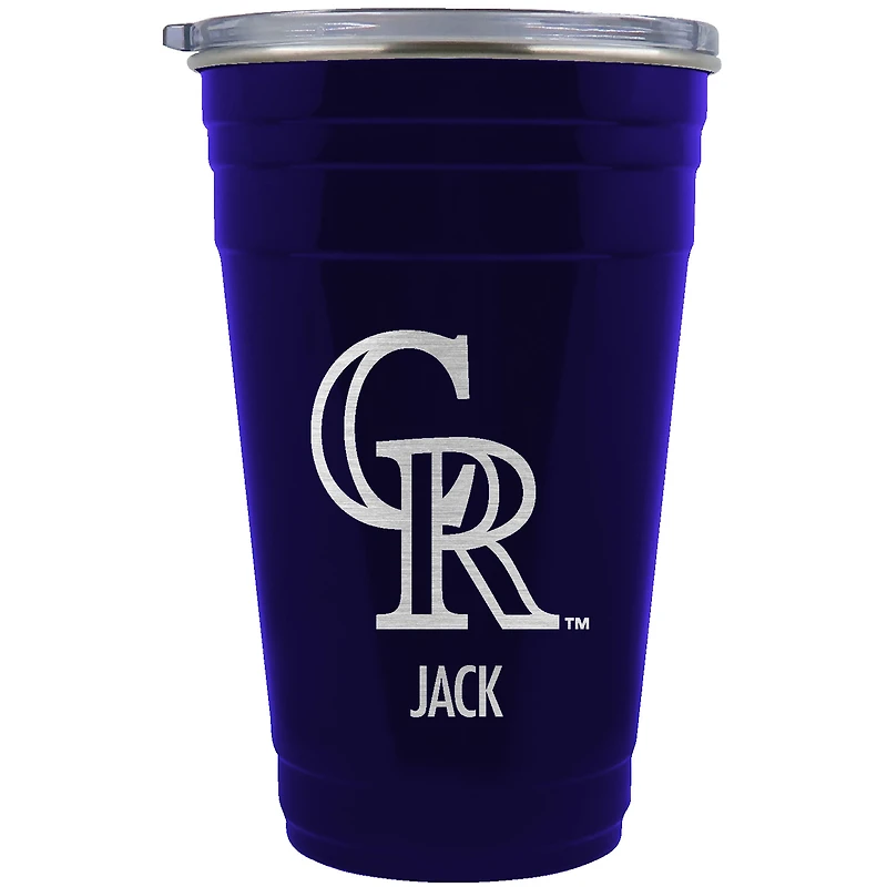 Colorado Rockies Team Logo 22oz. Personalized Tailgater Travel Tumbler