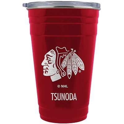 Chicago Blackhawks Team Logo 22oz. Personalized Tailgater Travel Tumbler