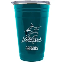 Miami Marlins Team Logo 22oz. Personalized Tailgater Travel Tumbler