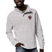 Men's League Collegiate Wear Ash Boston College Eagles 1636 Fleece Quarter Snap Up Pullover Sweatshirt