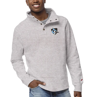 Men's League Collegiate Wear Ash Johns Hopkins Blue Jays 1636 Fleece Quarter Snap Up Pullover Sweatshirt