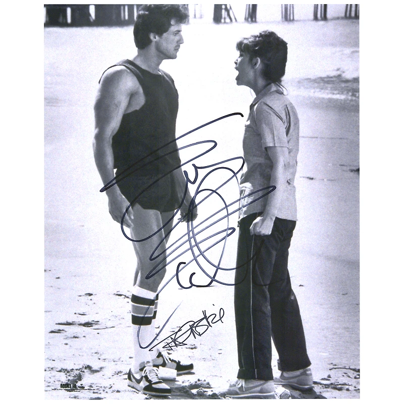 Sylvester Stallone & Talia Shire Rocky III Multi-Signed 16" x 20" on the Beach Photograph