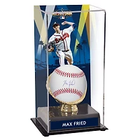 Max Fried Atlanta Braves Autographed Baseball and 2022 MLB All-Star Game Gold Glove Display Case with Image