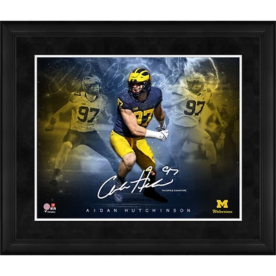 Aidan Hutchinson Michigan Wolverines Facsimile Signature Framed 16" x 20" Stars of the Game Collage