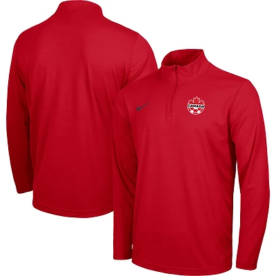 Men's Nike Red Canada Soccer Intensity Performance Quarter-Zip Top