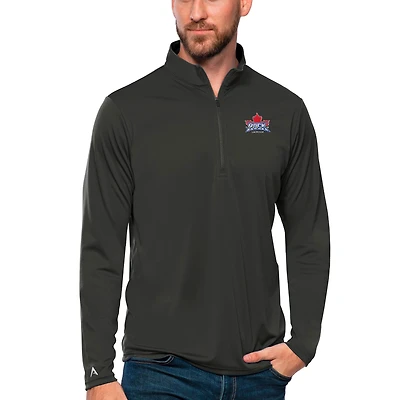 Men's Antigua Charcoal Toronto Rock Tribute Quarter-Zip Pullover Top