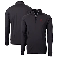 Men's Cutter & Buck Bobby Bowden Black Florida State Seminoles Big & Tall Team Adapt Eco Knit Stretch Recycled Quarter-Zip Pullover Top