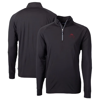 Men's Cutter & Buck Bobby Bowden Black Florida State Seminoles Big & Tall Team Adapt Eco Knit Stretch Recycled Quarter-Zip Pullover Top