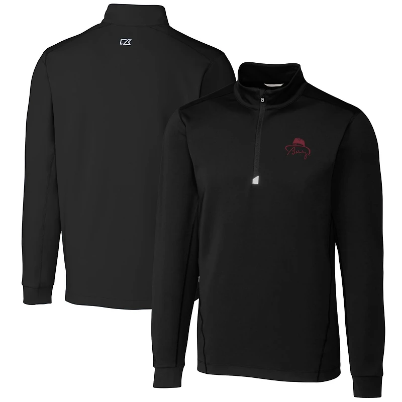 Men's Cutter & Buck Bobby Bowden Black Florida State Seminoles Big & Tall Traverse Stretch Quarter-Zip Pullover Top