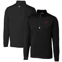 Men's Cutter & Buck Bobby Bowden Black Florida State Seminoles Big & Tall Traverse Stretch Quarter-Zip Pullover Top