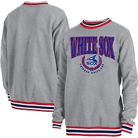 Men's New Era  Heather Gray Chicago White Sox Throwback Classic Pullover Sweatshirt
