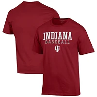 Men's Champion Crimson Indiana Hoosiers Baseball Stack T-Shirt