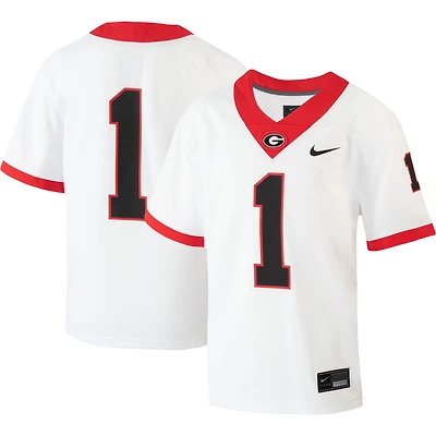 Youth Nike #1 White Georgia Bulldogs Away  Untouchable Jersey