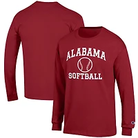 Men's Champion Crimson Alabama Crimson Tide Softball Icon Long Sleeve T-Shirt