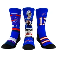 Youth Rock Em Socks Josh Allen Buffalo Bills 3-Pack Crew Socks Set