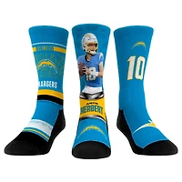 Youth Rock Em Socks Justin Herbert Los Angeles Chargers 3-Pack Crew Socks Set