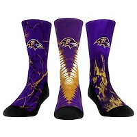Youth Rock Em Socks Baltimore Ravens 3-Pack Crew Socks Set